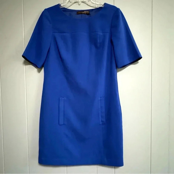 THE LIMITED Solid Blue Crew Neckline Sheath Short Dress Size 4 - Picture 1 of 7